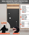 Illustration of wall-mounted theft protection for 60 Minute Fireproof Safe For Home And Office That Keeps Your Stuff Safe.