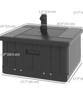 Three In One Outdoor Umbrella Base, Coffee End Table, And Planter Box With Drain Hole, black 20.9 inch square with measurements