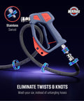 Swivel Gun Pro High Pressure Washer Handle With Three Eighths Inch Male Plug And One Quarter Inch Quick Connector Foam Cannon Compatible Power Washer Gun Nozzle Tips Holder Easy Kink Free Swivel For Quick Smooth Wash