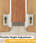 10 Pack Pocket Door Bottom Guides For Carpeted Floors Jamb Mounted 1.125 Inch Universal Fit Angled Design shown installed on door.