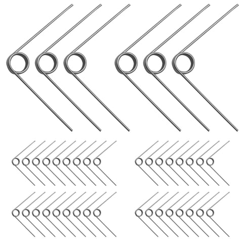 Front view: 40 stainless steel small torsion springs with loops, 4.5mm OD, 0.5mm wire, DIY repair parts.
