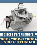 Beefed Up 20HP Carburetor Replacement Kit for Miller Bobcat Welder 225NT 225 Generator Kohler CH20S Powered, replaces 2485359