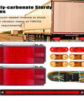 Submersible Boat Trailer Lights Kit With LED Stop Brake Turn Signals And White Backup Lights Side Marker And 3rd Light Bar Wiring Harness