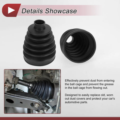BMW CV Joint Boot Kit Outer With Clamps 1 Set Black Rubber Replacement Fits 328i 2007 To 2016 320i 2013 To 2018 328i XDrive 2009 To 2016 328xi 2007 To 2008 330i 2006 To 2018 installed on axle