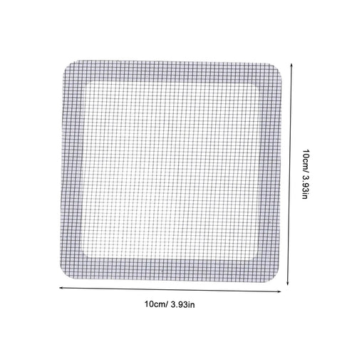 1 Set Window And Door Screen Repair Patch Kit With Adhesive Patches Easy To Use Durable Cover Pads For Quick Screen Fixes Ideal For Holes Tears And Punctures On Home Windows And Doors shown in square mesh patch