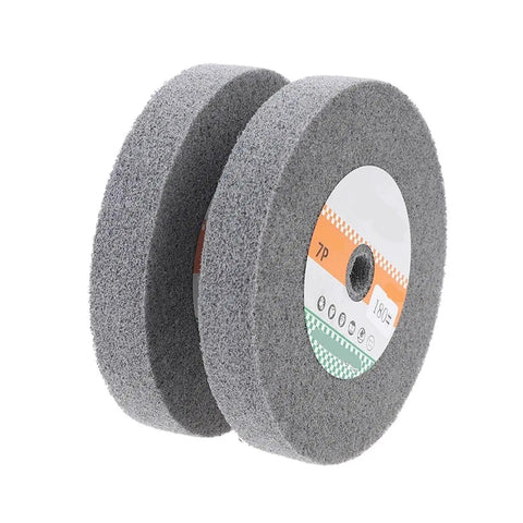 Premium Stainless Steel Buffing Wheel 180 Grit For Hardware Wood And Circuit Boards Fits Standard Bench Grinder Rotary Tools, two discs.
