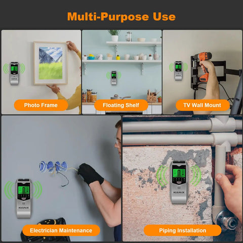 Heavy Duty Wall Stud Finder Scanner With HD LCD Screen And Adaptive Sensor Locates Wood Beams Joists Metal Pipes Plus Live Ac Wires Dead On For Zero Sweat DIY Upgrades