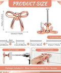 Rose Gold Bow Dresser Knobs 4 Pack Decorative Cabinet Hardware For Dressers Cabinets Closets with screw measurements