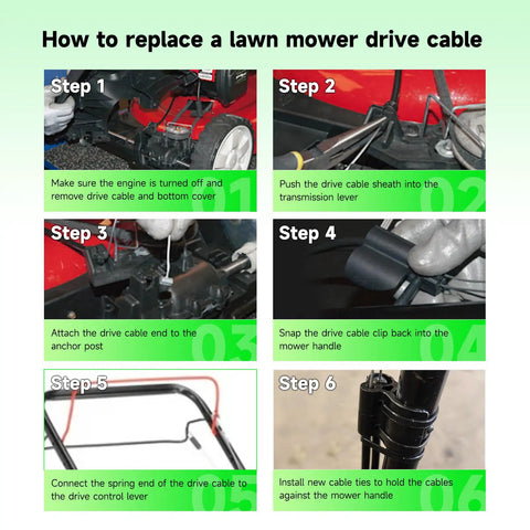 Drive Cable 946-04728A OEM Replacement For Lawn Mower 6HP Briggs Stratton Engines Compatible With Troy Bilt TB200 Craftsman M210 Yard Machines And More installation steps