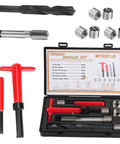 Tough As Nails M16x1.5 Thread Repair Kit With Heavy Duty Stainless Steel Inserts, tools and case, drill tap, and inserts for repairs.