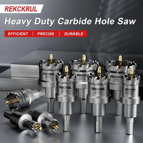 Beefy Heavy Duty TCT Carbide Hole Saw Kit For Metal 1-1/4 Inch 32mm With Titanium-Tipped Teeth Includes 2 Pilot Bits And L-Wrench