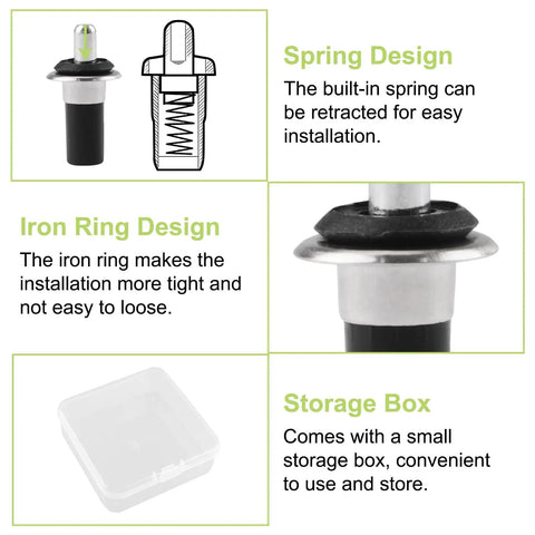 Top Notch 36 Piece Spring Loaded Repair Pins For Cabinet Doors And Furniture Hinges Featuring Heavy Duty Iron And Plastic Build That Makes Quick Damper Replacement A Total Breeze Without Sweat components with spring, iron ring design, and storage box.
