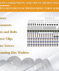 Ultimate 210-Piece Stainless Steel Fairing Bolt And Fastener Kit For Top Motorcycles featuring screws, nuts, and grommets.