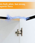 4 Pack Cabinet Magnetic Catches 30 Lb Heavy Duty Door Catches Screw On Closet Doors Closures Stainless Steel Black Finish Ideal For Kitchen Cabinets And Drawers Magnetic Latch with visible thin plate and strong magnetic force.