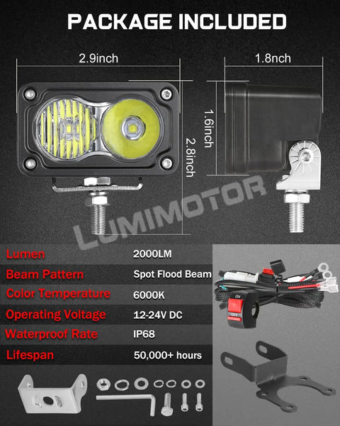 New Dirt Bike Light Bar Kit With Switch For 7 8 Inch Handlebars Universal 12 24V Headlight For Dirt Bikes E Bikes Minibikes ATVs And Motorcycles Ready To Install
