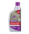 Bottle of Rejuvenate All Floors Restorer showing mop application for hardwood, laminate, vinyl, and tile flooring.