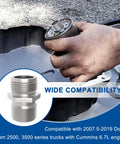 Stainless Steel Spin On Filter Screw Upgrade For 68RFE Transmission In Dodge Ram 2500 3500 With Cummins 6.7L Diesel No Fuss Easy Install Heavy Duty Replacement That Replaces Fragile Plastic Screws And Keeps Your Truck Rolling. stainless steel filter screw, wide compatibility