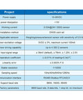 Specifications table for Load Cell Amplifier And Weighing Transmitter With RS485 4-20mA 0-5V 0-10V Outputs, No Fuss Modifiable LED Display, English Interface, Multi Protection Sensor Unit For Precise Weight Readings And Easy Setup