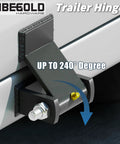Heavy Duty Weld On Trailer Hinges Kit For Dump Trailers And Tailgates Greaseable Strap Style Leaf Hinge With Zerk Fittings Rust Resistant Steel Gate And Door Hinge Set 4 Pack, 240-degree hinge close-up