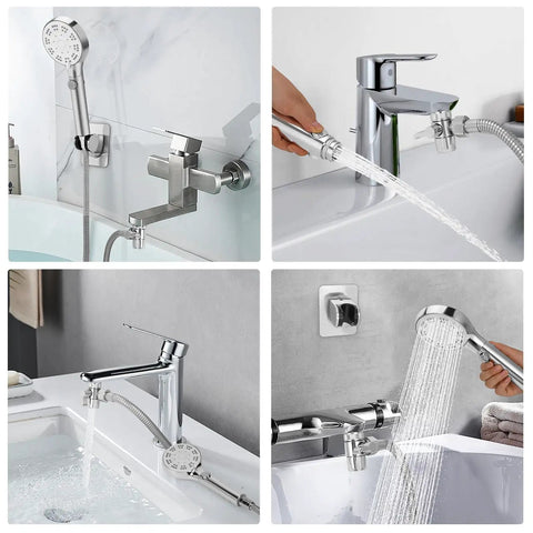 Top Shelf Handheld Bathtub Shower Head With 79 Inch Hose And Dope Six Spray Modes Includes Three Way Brass Diverter Smooth Install For Bathroom And Garden Renovation Projects