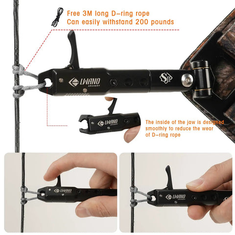 Archery Release Aid For Compound Bows With 360 Degree Rotating Trigger Wristband Adjustable Caliper for Left or Right Hand