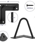Diagram of Heavy Duty 4 Inch Hairpin Furniture Legs Set 4 Pack Black Three Eighth Inch Steel With Rubber Floor Protectors.
