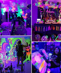 Black Light Strip Kit With 79 Feet Of Flexible LED Lights Powered By 12V 1440 LEDs For Lit Glow At Halloween And Christmas Parties