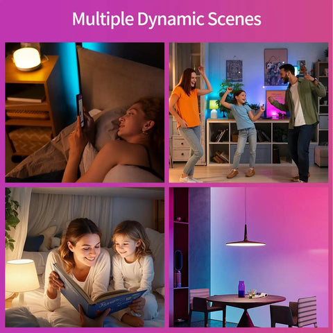 Smart Candelabra LED E12 Bulbs 4 Pack With HomeKit And WiFi Dimmable Chandelier Lights in various home settings