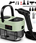 Handheld Steam Cleaner With 2500W Beast Mode Power And 1600Ml Tank, featuring attachments for versatile cleaning tasks.