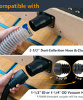 Secure Your Weekend Warrior Project With This Universal 2-1/2 Inch Dust Collection Port And Vacuum Hose Connector Flange for Table Saws, Jointers, Planers and Woodshop Gear with 2-1/2 inch hose