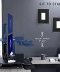 Extra Wide 38 Inch Corner Desk Converter With Height Adjustable Sit To Stand Riser for dual monitor setup, side view
