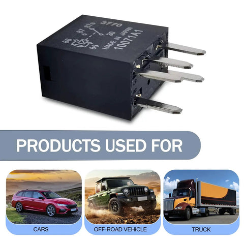 2 Pack 12V Plug And Play Fuel Pump Relay Five Pin Multipurpose Relay For Most Cars High Temperature Resistant Durable Auto Relay Easy Install Universal Black, black 5-pin relay