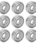 Nine stainless steel high speed quiet roller skate bearings 7x19x6mm for skates skateboards longboards inline and electric boards