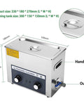 Knockout 6L Digital Ultrasonic Cleaner For Vinyl Records And Compact Discs With Digital Timer And Built In Heater 330mm size
