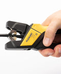 Automatic Wire Stripper For 6 To 16 AWG Cables, Pro Grade Hand Tool in use stripping cable insulation, German Made Quality