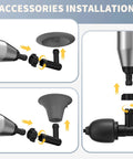 Turbocharged Toilet Unclogger Kit With Real-Time Barometer accessory installation guide with detailed steps.