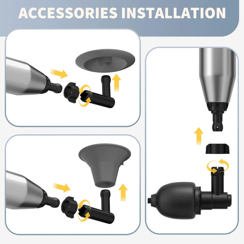 Turbocharged Toilet Unclogger Kit With Real-Time Barometer accessory installation guide with detailed steps.