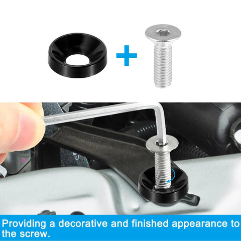 Installing Pro Grade Finish Countersunk Washer Kit M6 Set With Aluminum Alloy Flat Cup Head Screws And Gaskets, 20 Pcs Orange