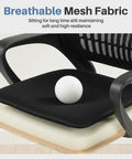 Close-up of the Ergonomic Go-To Home Office Desk Chair With Lumbar Support And Rocking Mode, showing breathable mesh seat.
