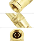 Close-up of brass One Quarter Inch Push To Connect Fittings Kit, 10 Pack Quick Connect Pneumatic Air Line Hoses For Air Compressors