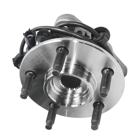 Front Wheel Bearing Hub Assembly For Ford Explorer Ranger Mercury Mountaineer And Mazda B-Series Sport Trac - Drop-In Replacement Wheel Bearing And Hub 4WD ABS Compatible, showing 5 lugs and sensor wire.