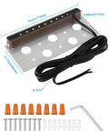 Eight Pack 7 Inch LED Hardscape Step Lights 2.5W Waterproof IP68 For Retaining Walls And Pavers, showing components and dimensions.