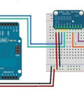 ADS1115 16 Bit 4 Channel I2C Analog To Digital Converter with PGA connected to Arduino on breadboard