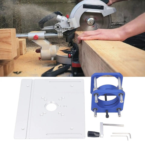 Kickass Aluminum Router Table Insert Plate With A Zero Fifty Four Mm Lift Kit for heavy duty woodworking with CNC machined alloy.