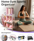 3 Tier Gym Storage Rack For Home Gym Multi Functional Weight Rack Dumbbell Rack Yoga Mat Holder With Side Basket And 6 Hooks