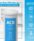 25 Pack Activated Carbon Block Water Filter Replacement 5 Micron 10 Inch For Under Sink And Reverse Osmosis Systems label display