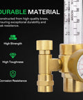 Close-up of VIVOSUN brass argon/CO2 regulator with flow meter gauge.