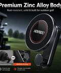 Heavy Duty Magnetic Golf Cart Phone Mount With Cup Hook, premium zinc alloy design, rust-resistant for outdoor use.