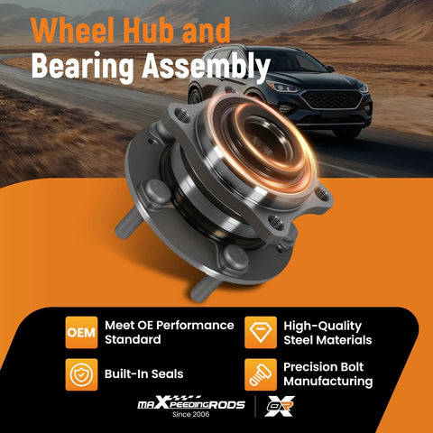 Front Wheel Hub And Bearing Assembly 513266 Replacement For Hyundai Santa Fe 2007 2014 Veracruz 2007 2012 And Kia Sorento 2011 2015 Five Lug Direct Fit Front Left Or Right Ready To Roll