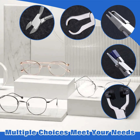 Top Tier Optical Repair Kit Featuring Hella Durable Stainless Steel Nose Pliers Plus A Nifty Mini Eyeglass Screwdriver on display.